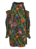 3.1 Phillip Lim floral-print cold-shoulder dress - Black