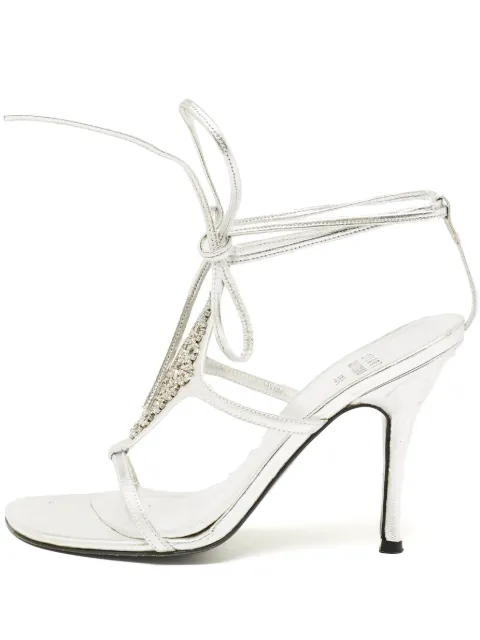 Stuart Weitzman 95mm rhinestone-embellished ankle-strap sandals