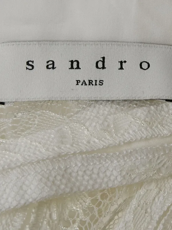 SANDRO プレオウンド レーストリム ブラウス | ホワイト | FARFETCH JP