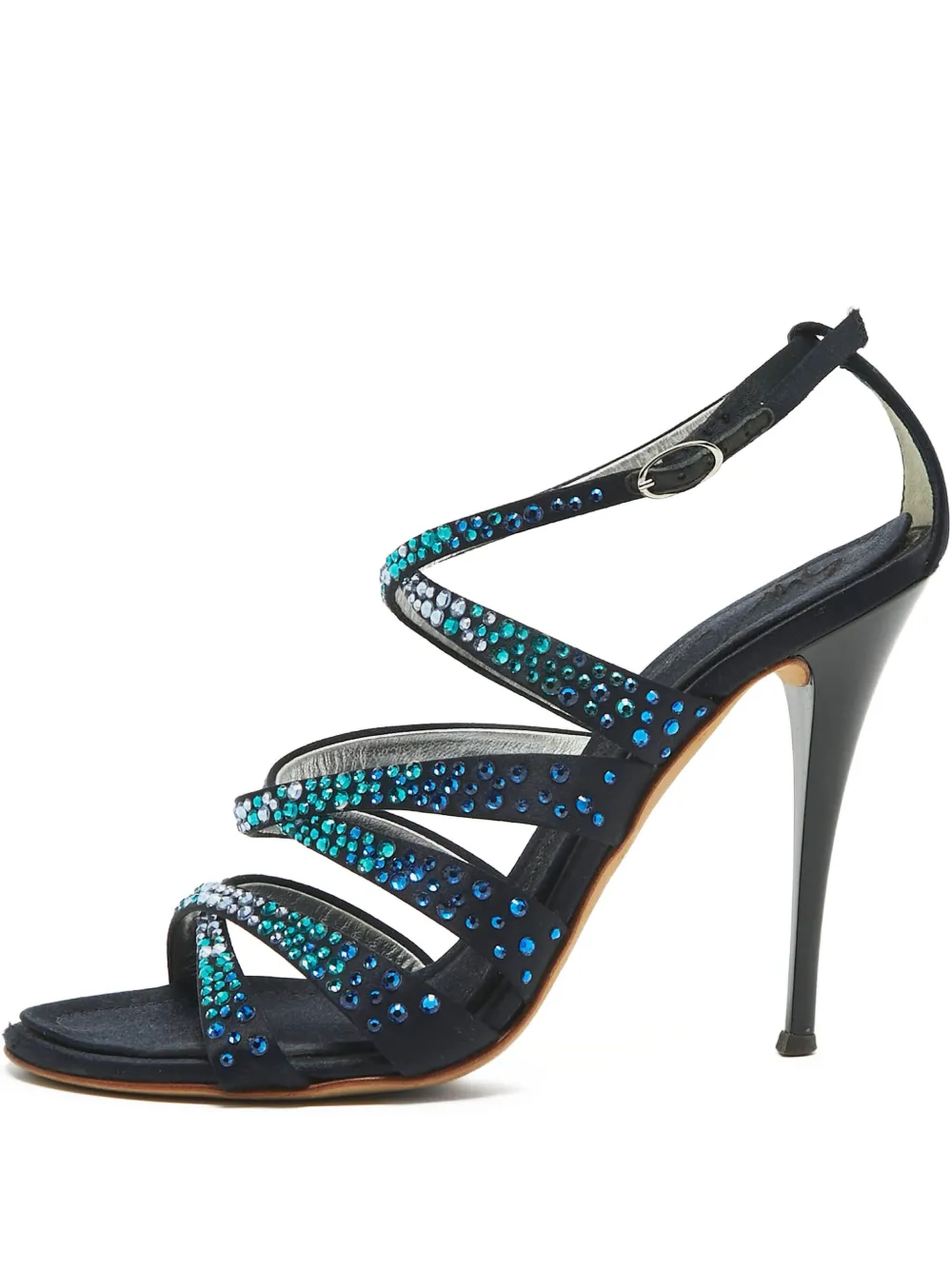 Giuseppe Zanotti Vintage Pre-owned 100mm strappy crystal-embellished sandals | Black | Image 1