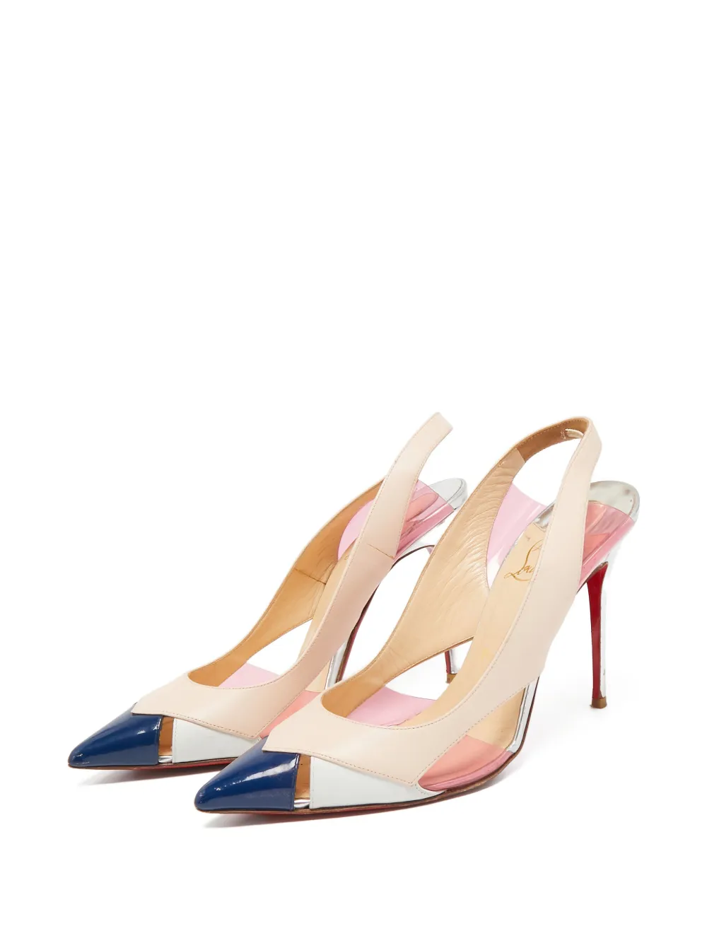 Christian Louboutin Pre-Owned 105 mm Air Chance leren slingback pumps - Beige