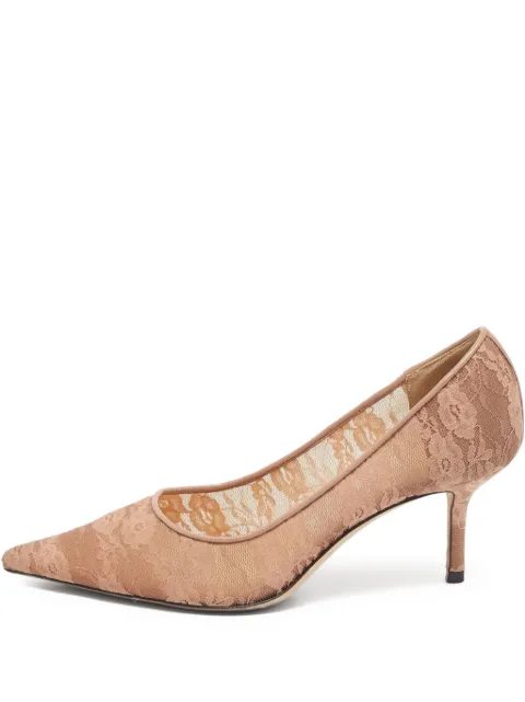Jimmy Choo Pre-Owned 70mm Love lace pointed-toe pumps