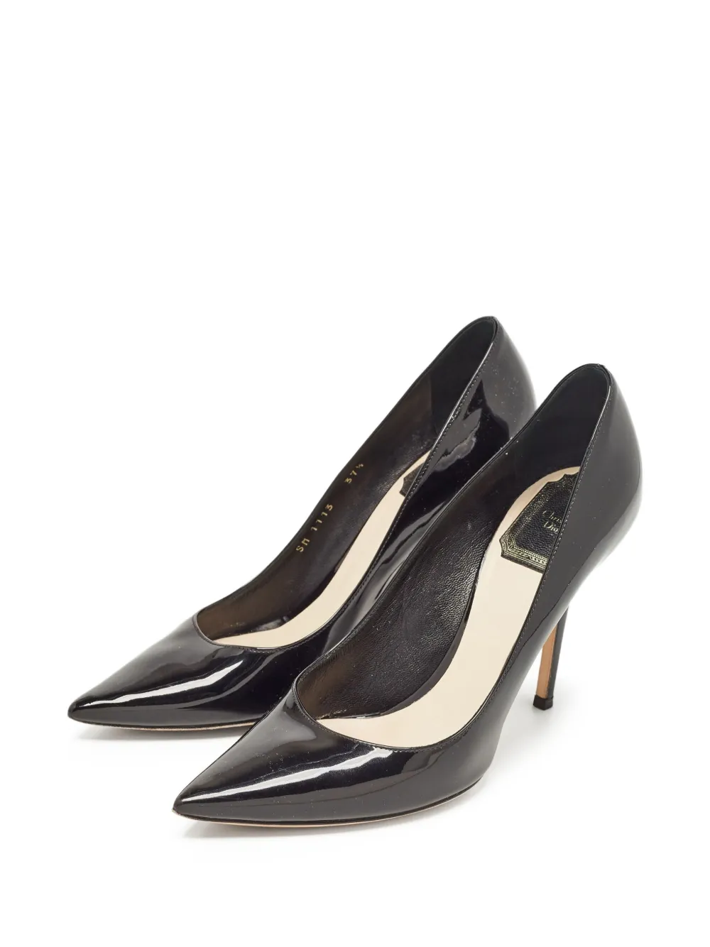 Christian Dior Pre-Owned 85 mm Essence lakleren pumps met puntige neus - Zwart