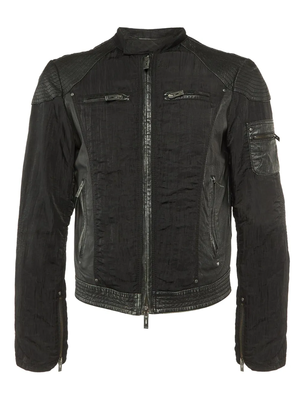 Emporio Armani Pre-Owned panelled biker jacket | Black | Image 1