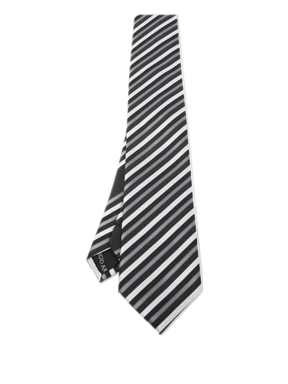 Giorgio Armani Pre-Owned striped silk tie | Black | Image 1