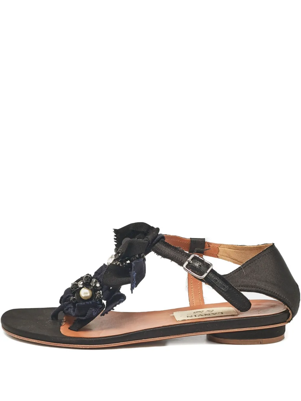 Lanvin Pre-Owned ribbon-embellishment sandals - Schwarz
