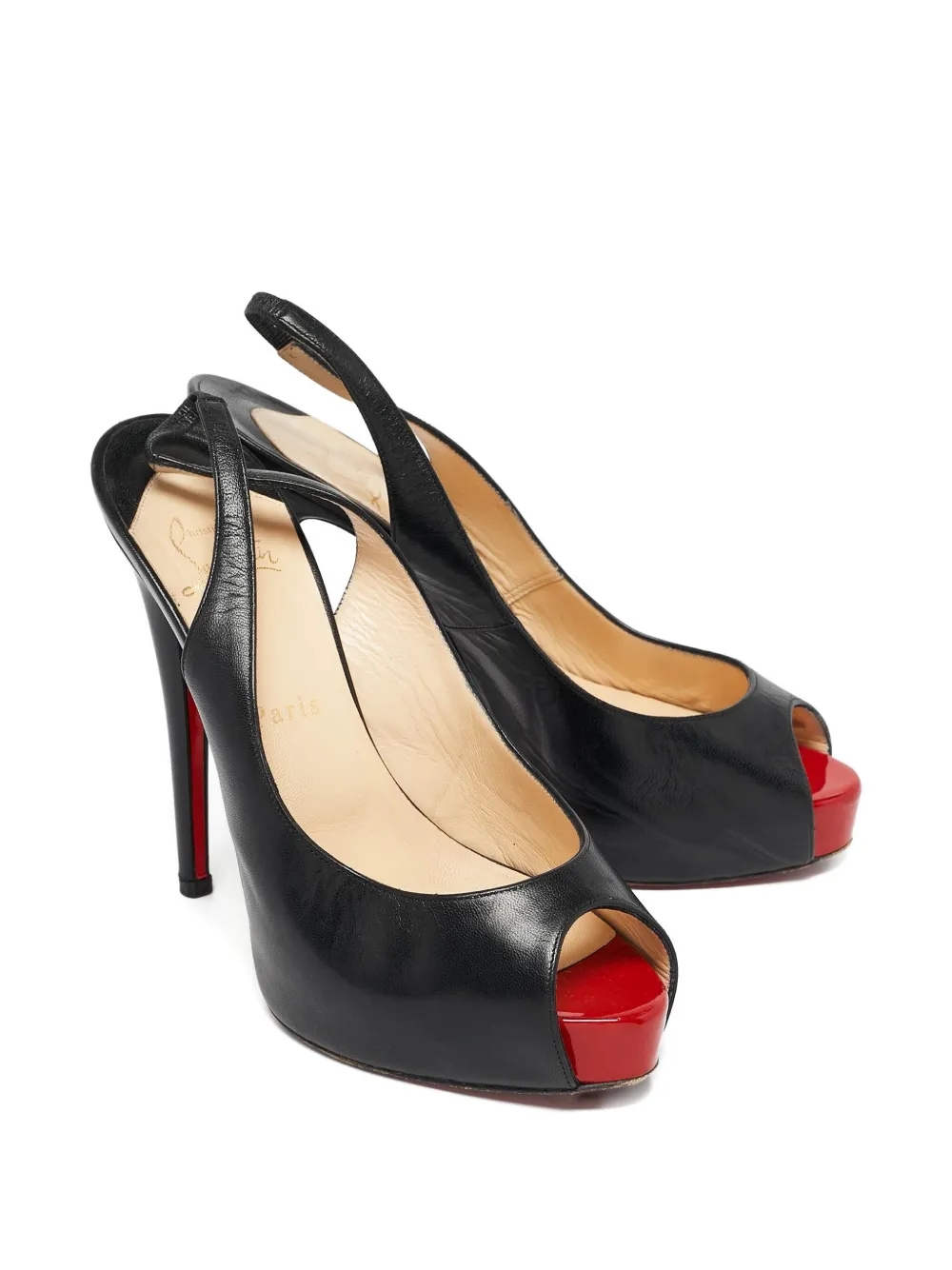 Christian Louboutin Pre-Owned 130 mm leren pumps met hak - Zwart