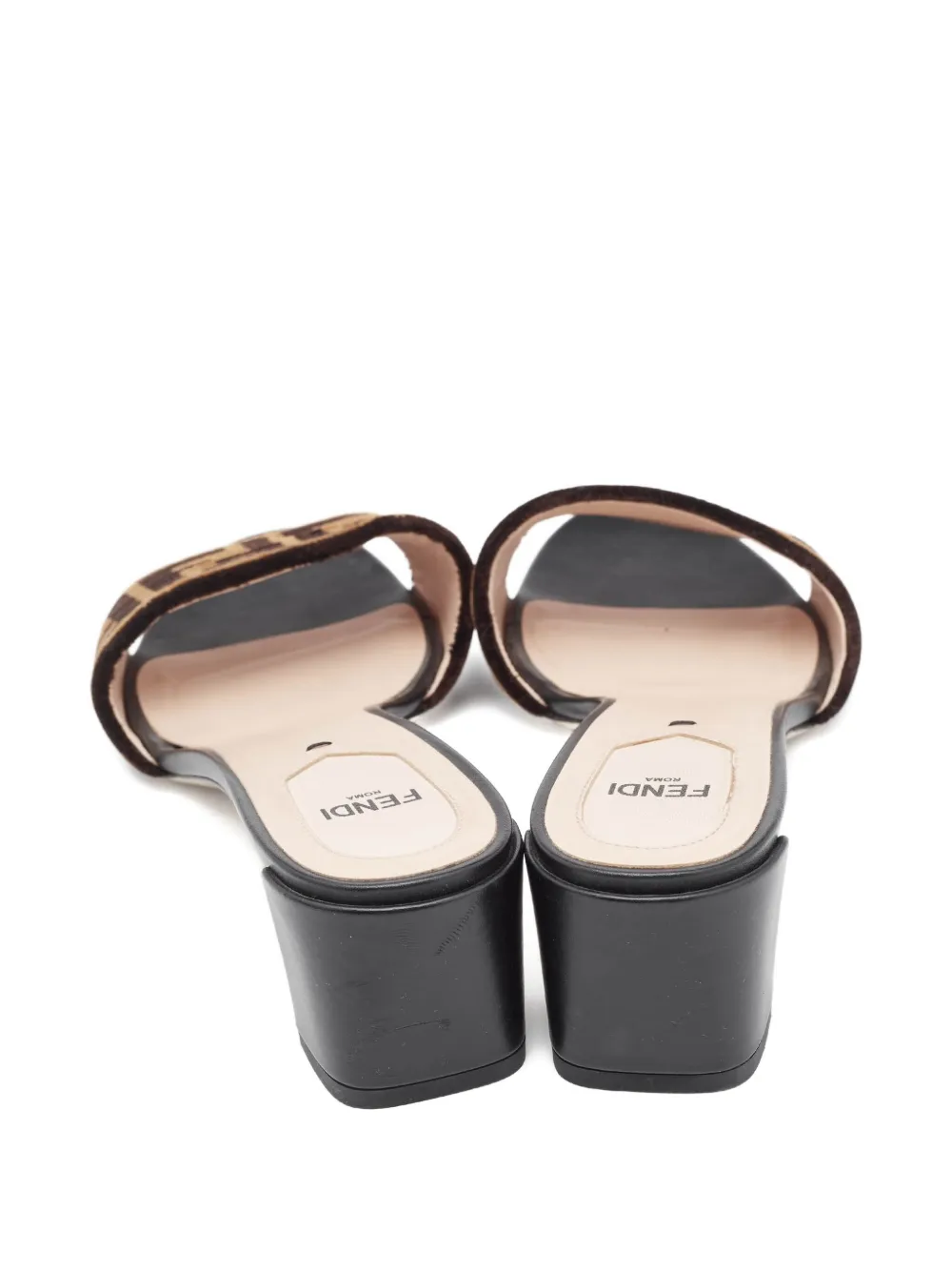 Pre-owned Fendi Ff-logo Sandals In Brown
