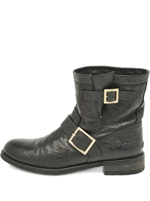 Jimmy Choo Pre-Owned buckle-detail leather boots
