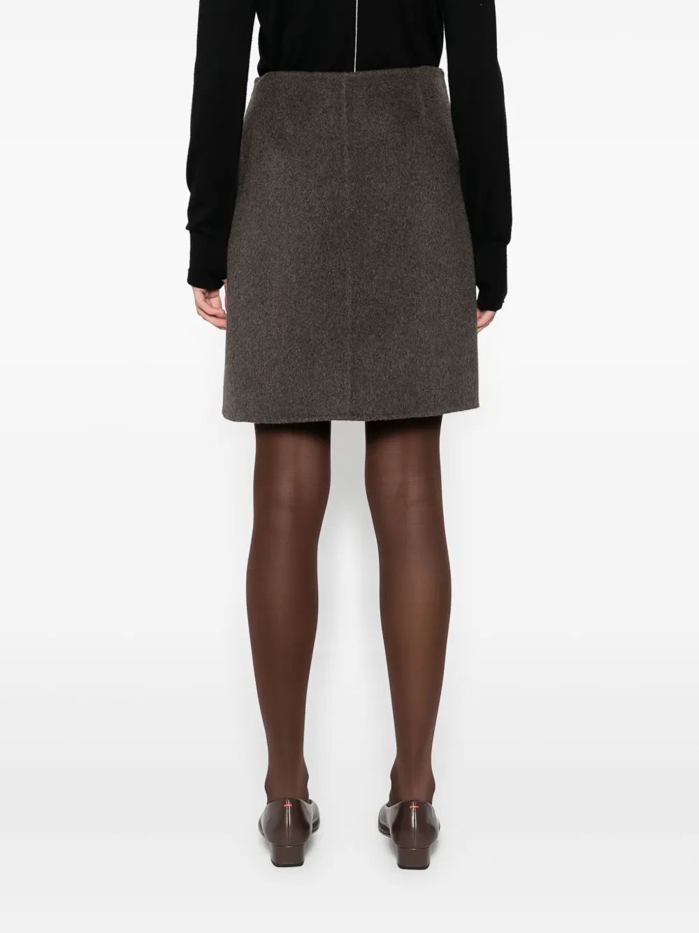 P.A.R.O.S.H. Wollen mini-rok Bruin