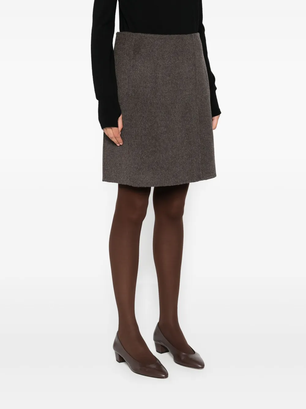 P.A.R.O.S.H. Wollen mini-rok Bruin