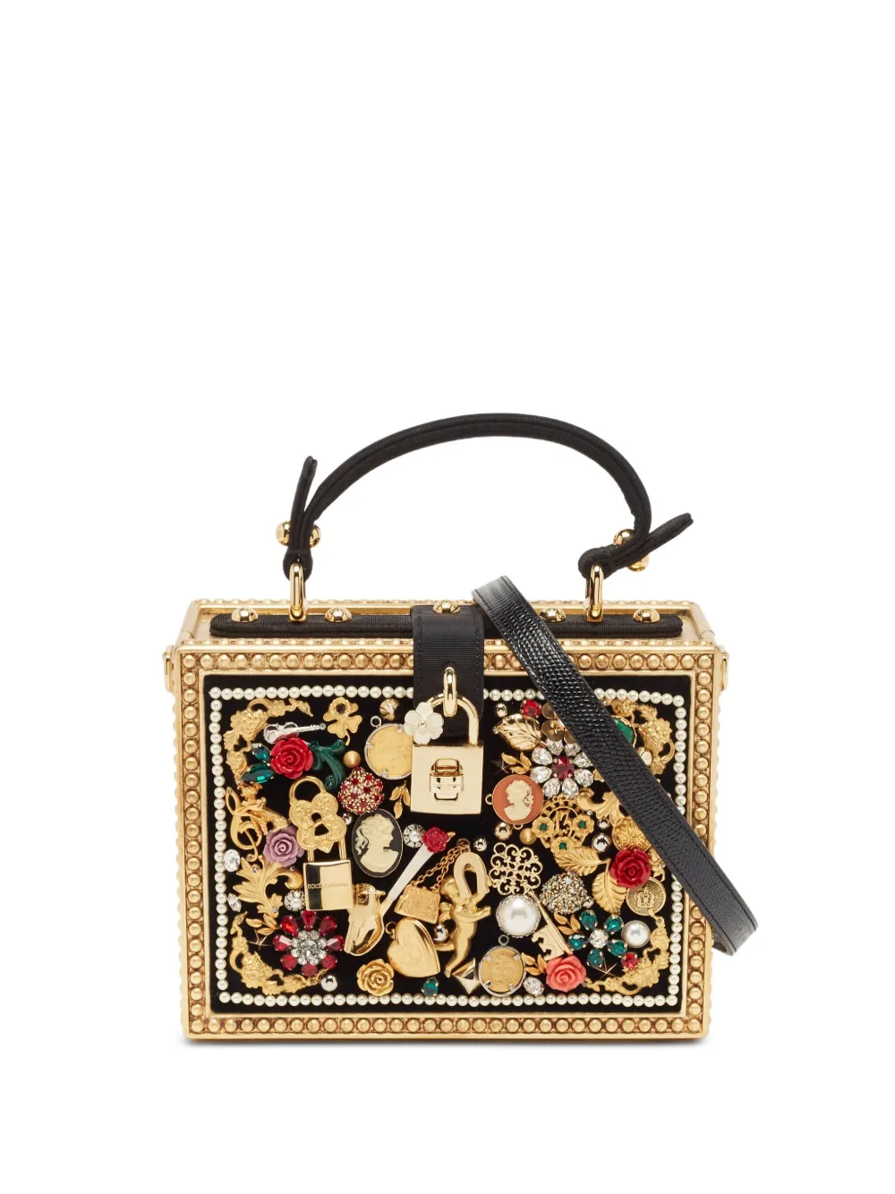 Dolce & Gabbana Pre-Owned embellished box two-way tote bag | Gold | Image 1