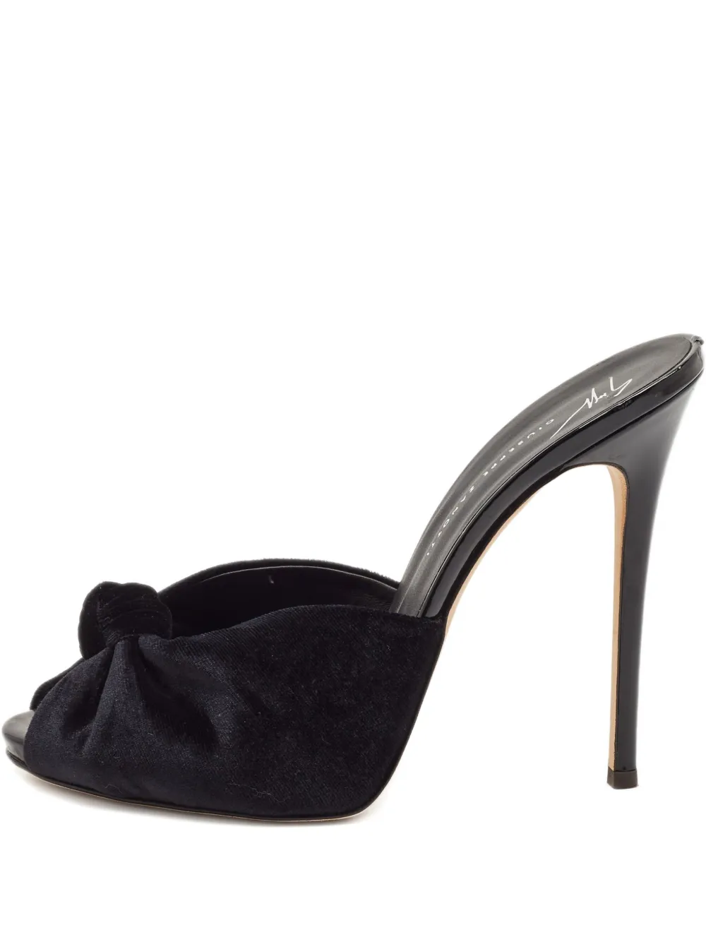 Pre-owned Giuseppe Zanotti Vintage 2014  130mm Bridget Velvet Knotted Peep-toe Sandals