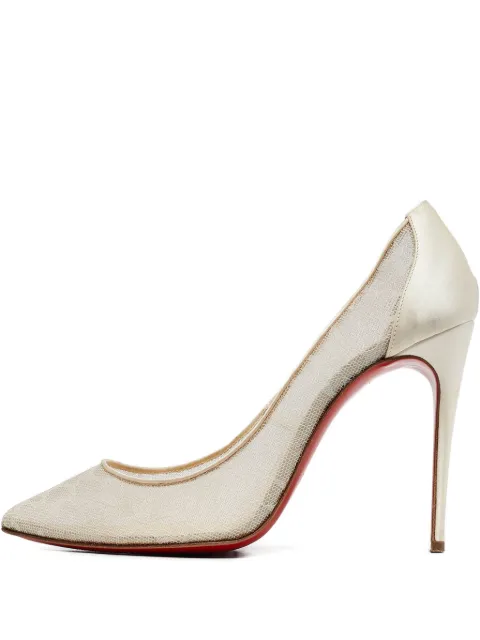 Christian Louboutin Pre-Owned حذاء ساتان 'فوليز' دانتيل بكعب 110 ملم