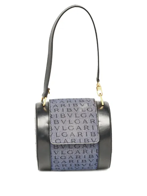 Bvlgari Pre-Owned logo-jacquard denim shoulder bag