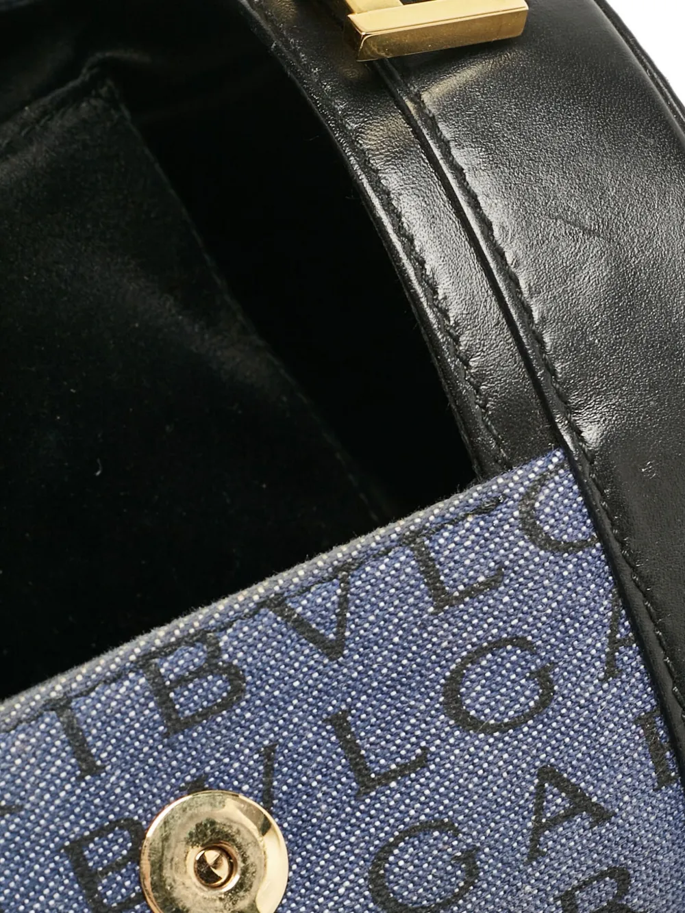 Pre-owned Bvlgari Logo-jacquard Denim Shoulder Bag