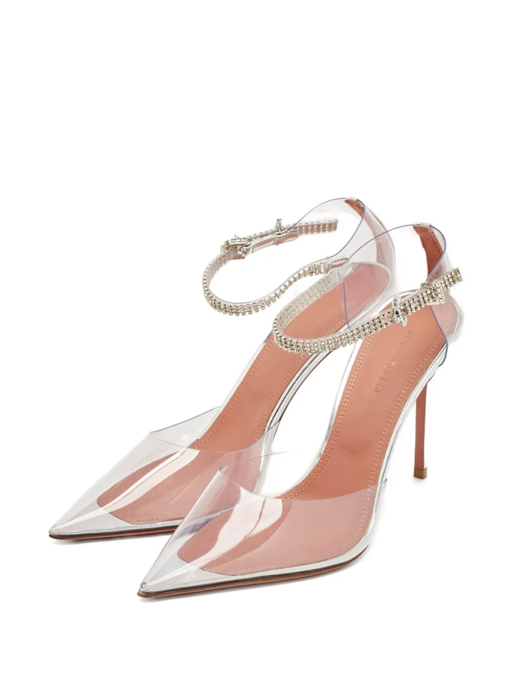 Amina Muaddi Pre-owned 100 mm pumps verfraaid met kristallen en enkelbandje - Zilver