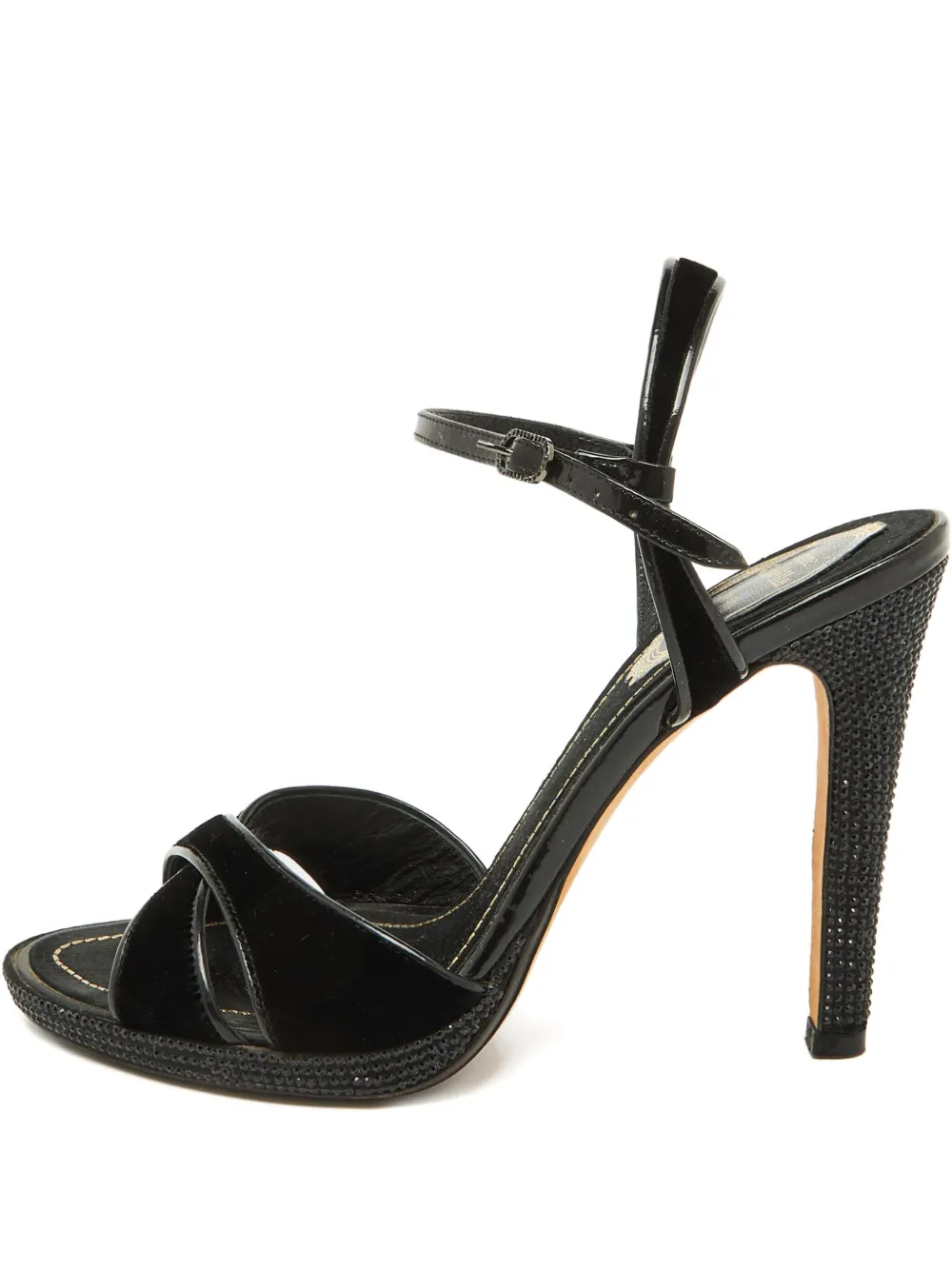 René Caovilla Pre-owned 110mm velvet sandals - Black