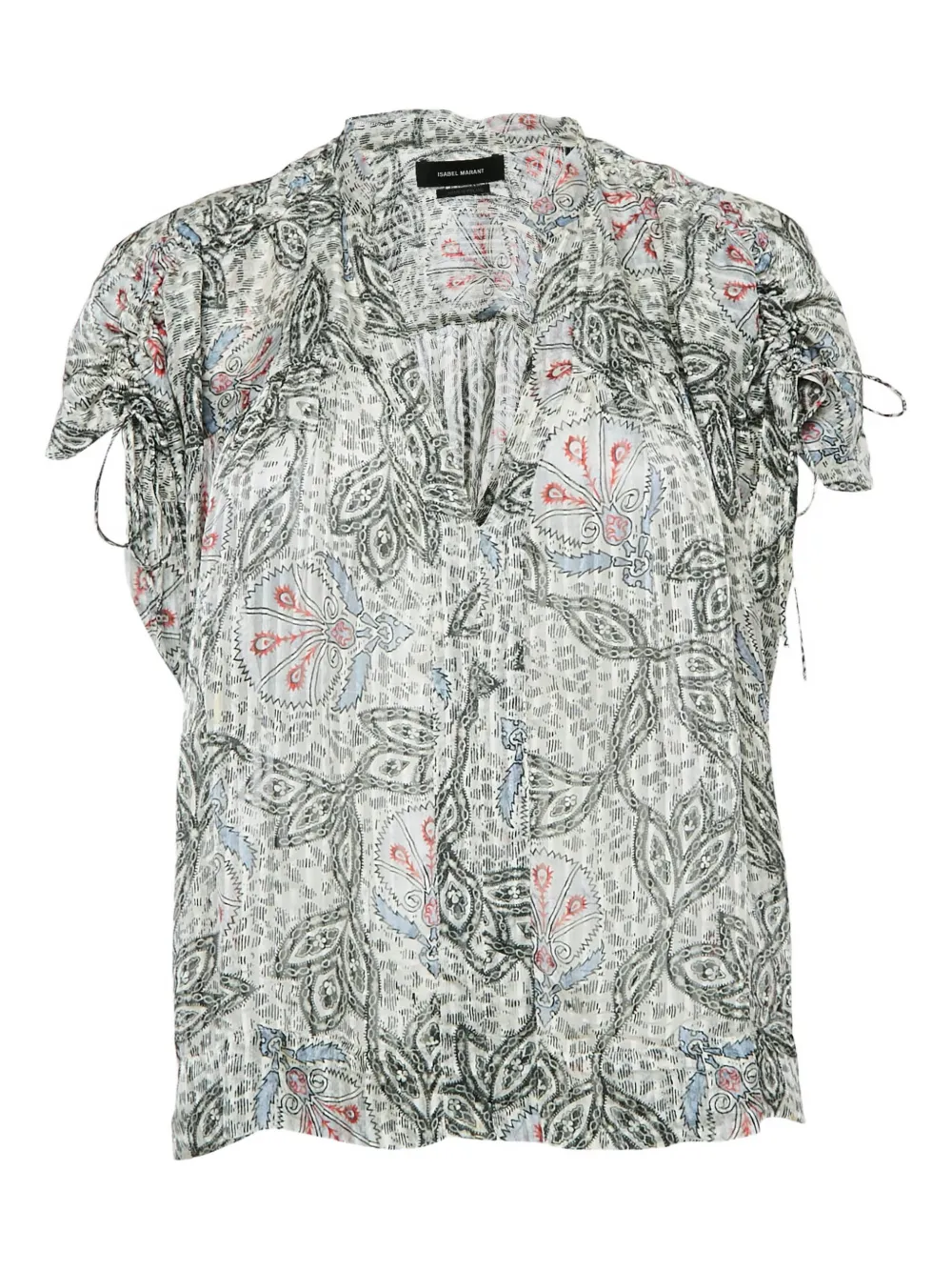 paisley-print silk blouse