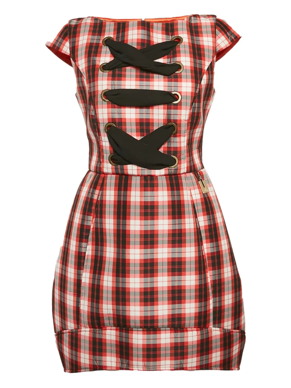 Elisabetta Franchi check-pattern mini dress | Red | Image 1