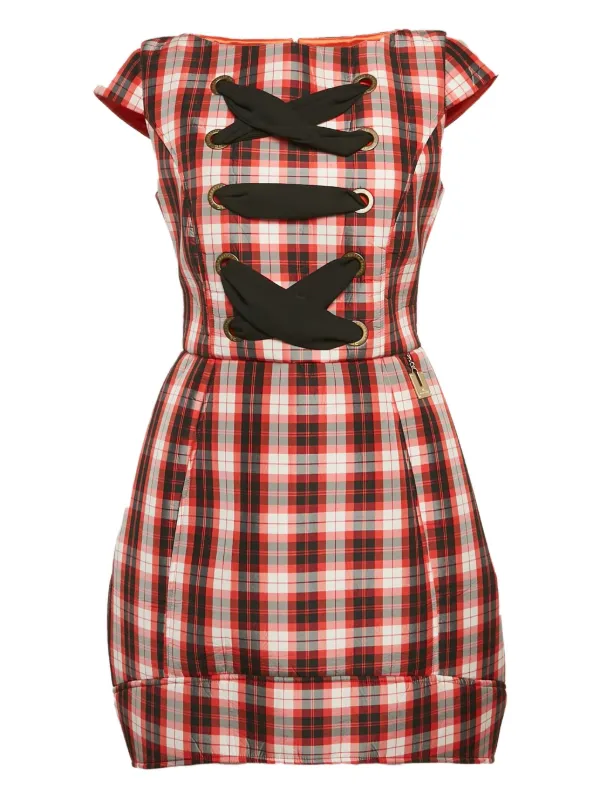 Elisabetta Franchi Robe Courte à Carreaux Rouge FARFETCH MA