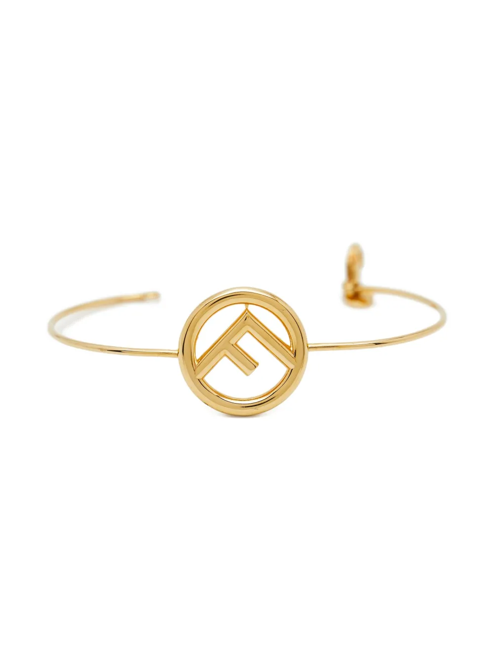 Fendi Pre-Owned logo-plaque bangle - ゴールドトーン Fendi Pre-Owned logo-plaque bangle - ゴールドトーン