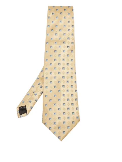 BOSS geometric-pattern silk tie 