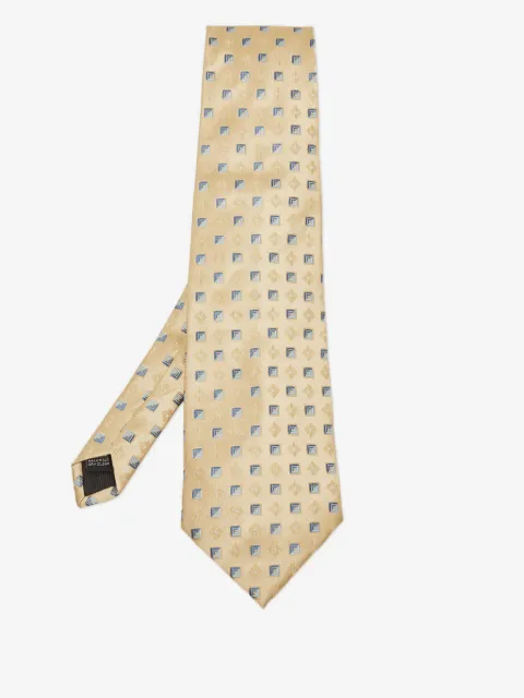BOSS geometric-pattern silk tie