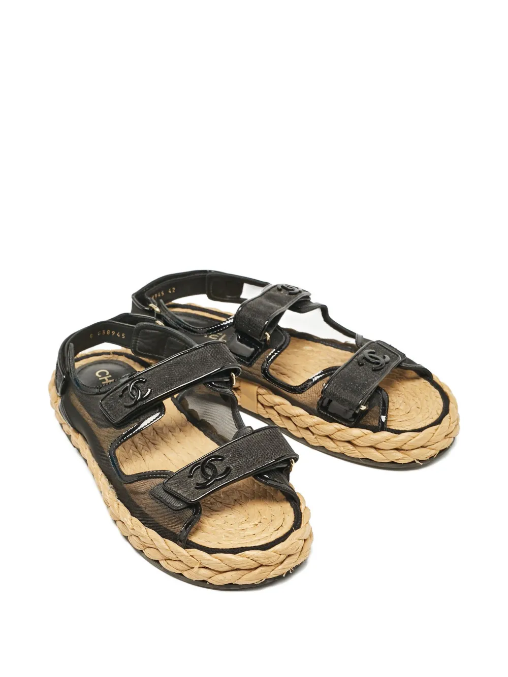 CHANEL Pre-Owned mesh-panelled flat sandals | Image 2