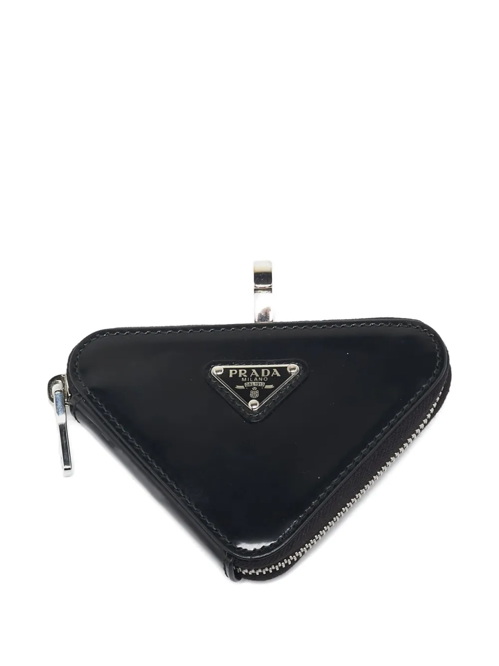 triangle-logo zip pouch