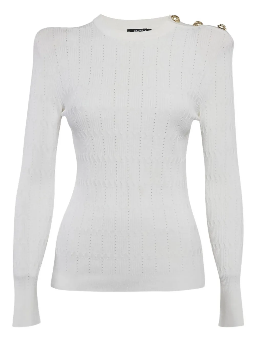 Balmain Pre-Owned ribbed-knit top | White | Image 1