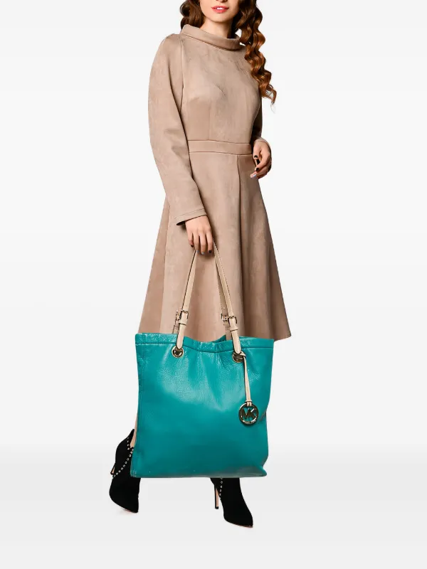Michael Kors Vintage Leather Tote Bag Green FARFETCH PH
