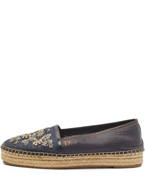 Christian Dior Pre-Owned floral-embroidered espadrilles