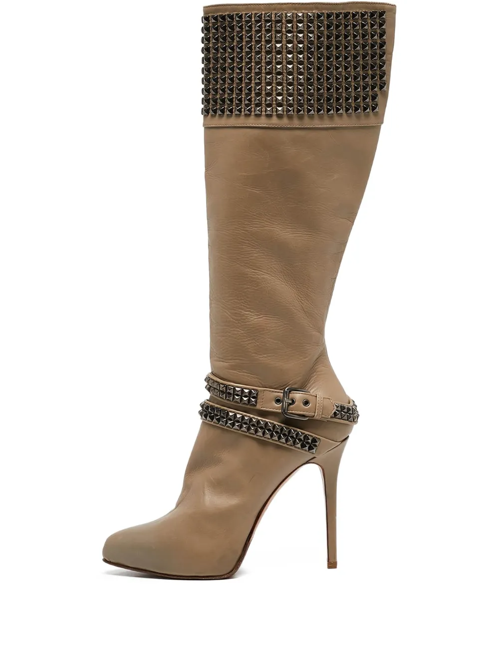 Le Silla pre-owned 115mm studded knee-high boots | Neutrals | Image 1