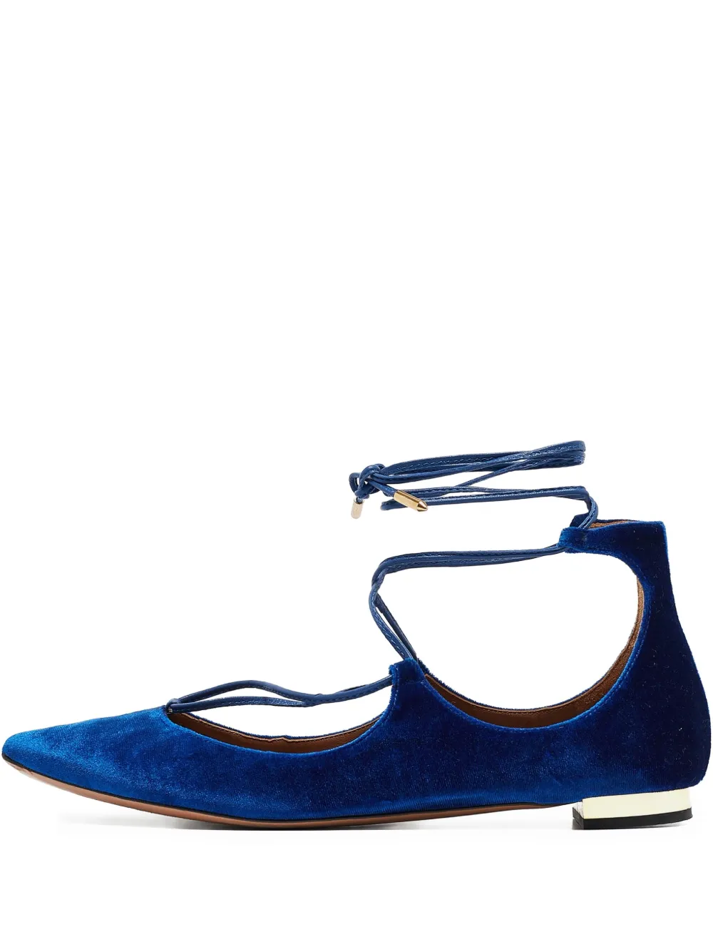 Aquazzura pre-owned Christy strappy pointed-toe ballet flats | Blue | Image 1
