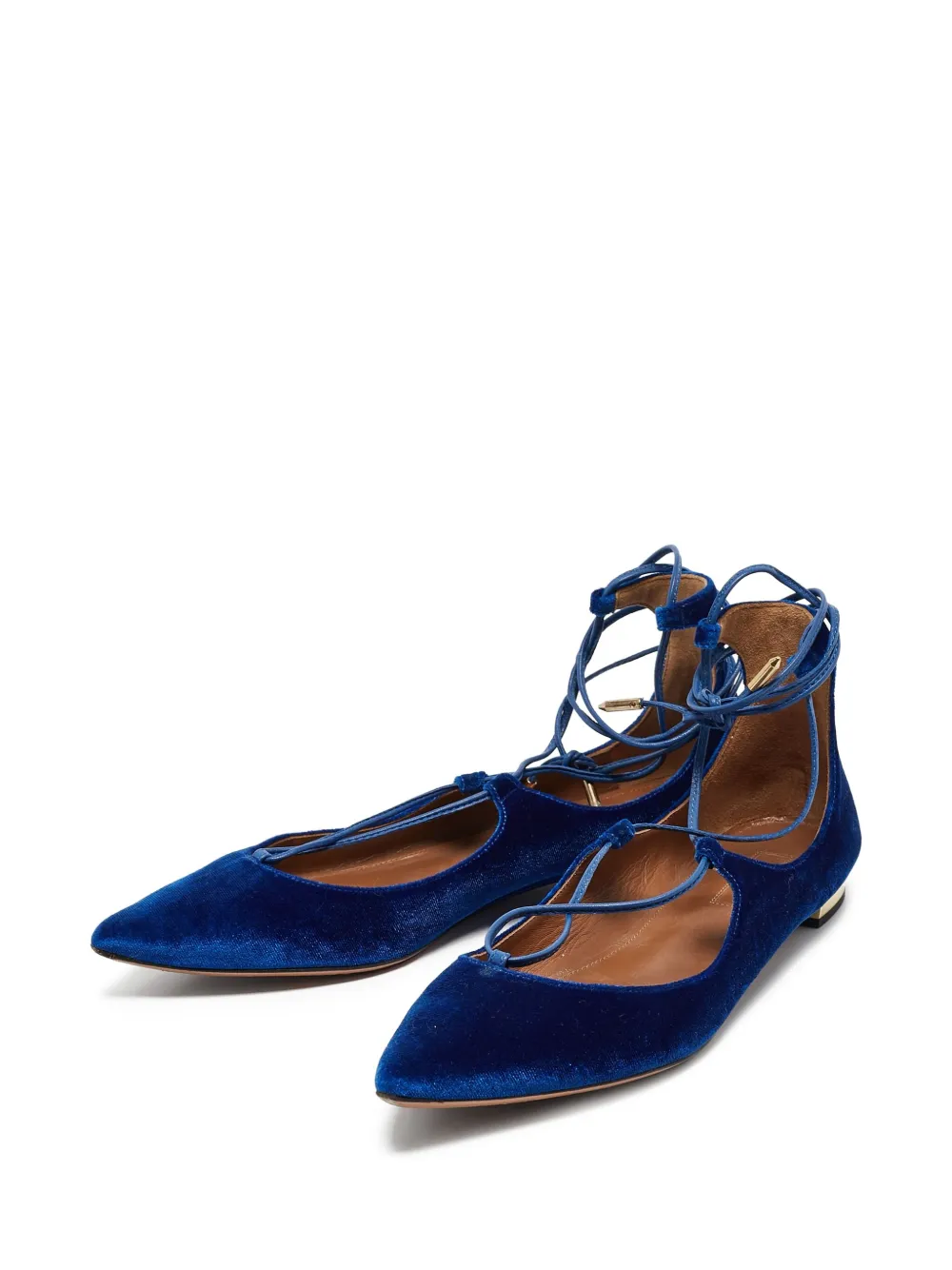 Aquazzura pre-owned Christy strappy pointed-toe ballet flats | Image 2