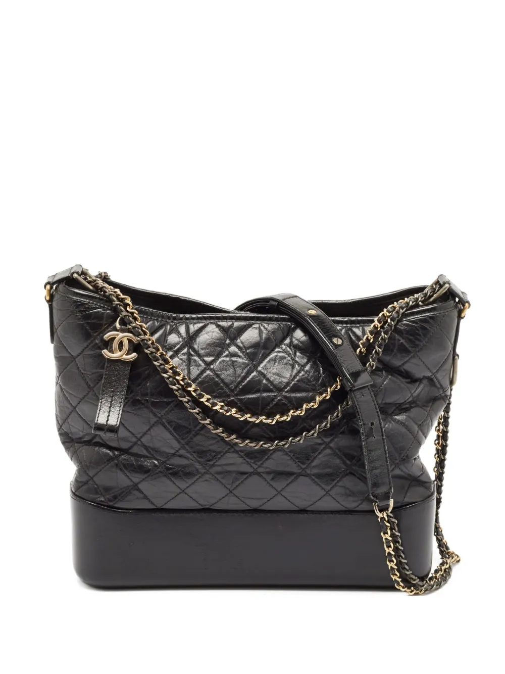 CHANEL Pre-Owned ガブリエル マトラッセレザーショルダーバッグ - ブラック CHANEL Pre-Owned ガブリエル マトラッセレザーショルダーバッグ - ブラック
