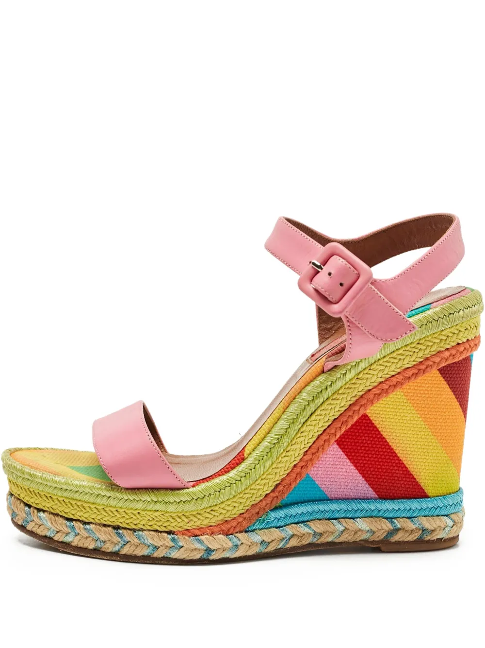 Pre-owned Valentino Garavani 110mm Colour-block Wedge Sandals