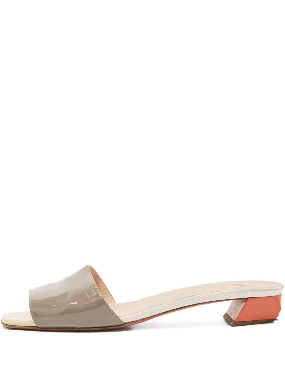 patent-finish flat sandals