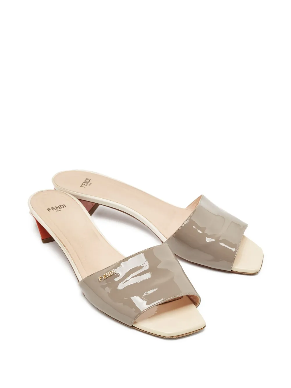 Fendi Pre-Owned Sandalen met gelakte afwerking - Grijs