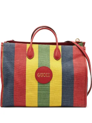 GUCCI レッドハンドバッグ Gucci Pre-Owned ストライプ ハンドバッグ | レッド | FARFETCH JP