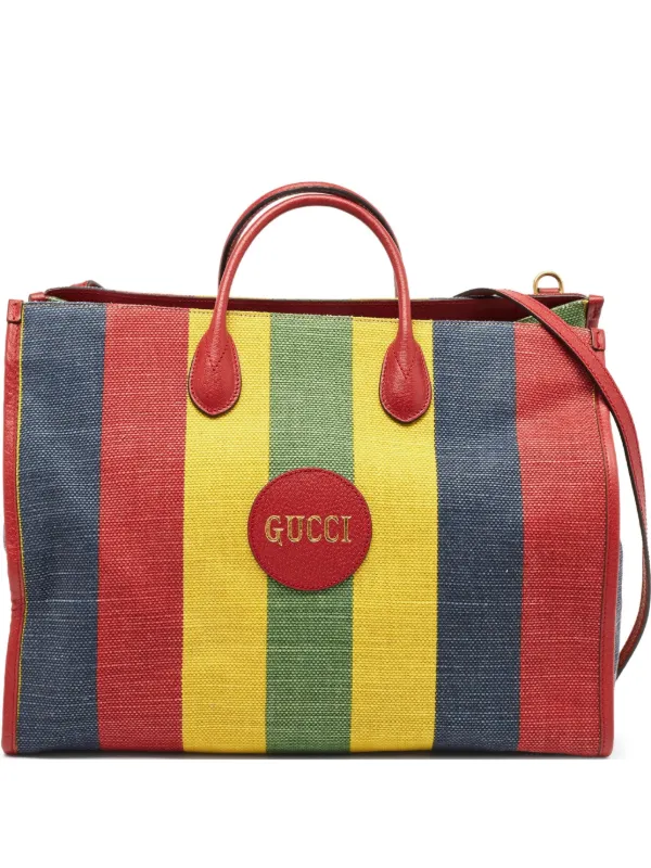 Gucci Pre-Owned ストライプ ハンドバッグ | レッド | FARFETCH JP