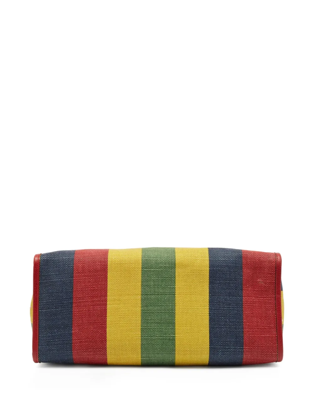 Pre-owned Gucci Striped Canvas Tote Bag