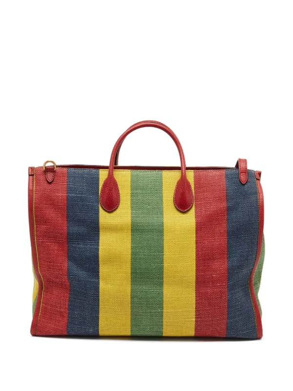 Gucci Pre-Owned ストライプ ハンドバッグ | レッド | FARFETCH JP