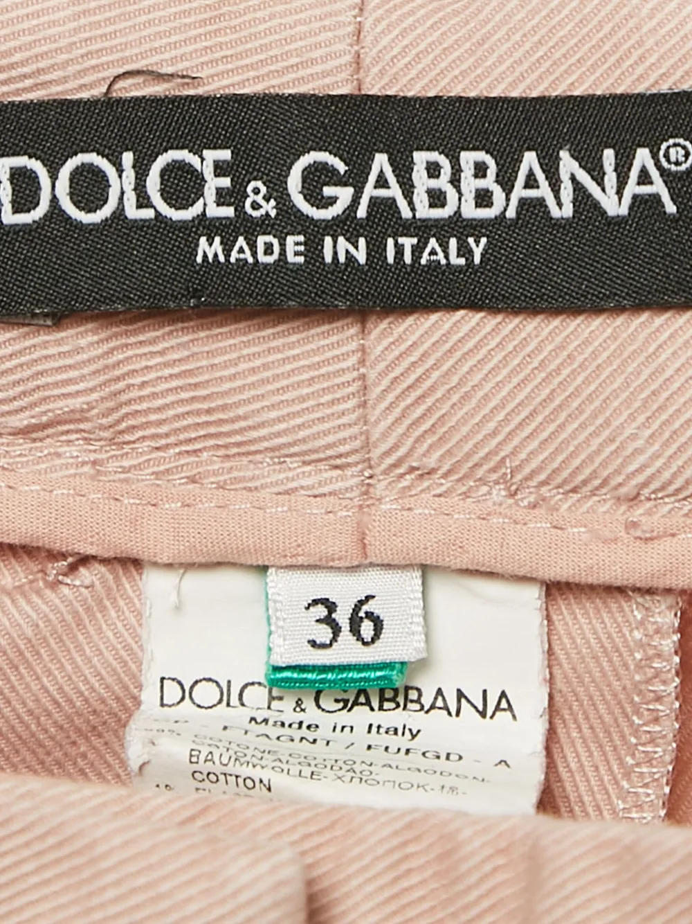 Pre-owned Dolce & Gabbana Gabardine Trousers In Pink