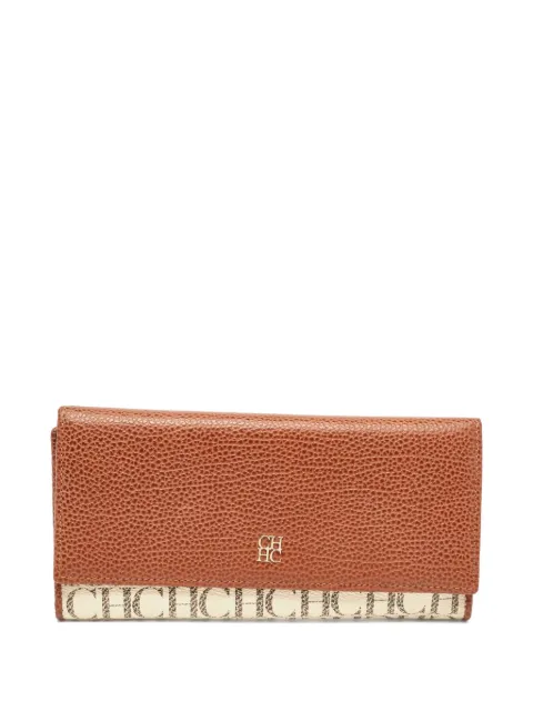 Carolina Herrera Vintage pre-owned monogram leather continental wallet