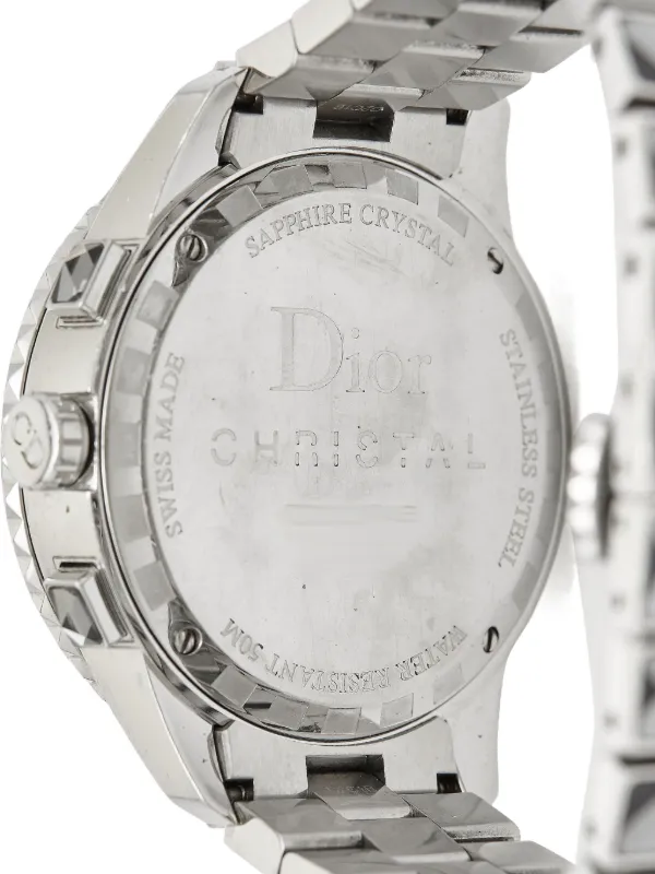 Christian Dior Pre-Owned pre-owned Diamond Christal 36mm Grey FARFETCH  IN