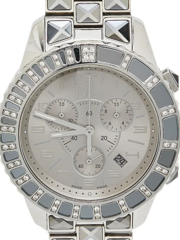 Christian Dior Pre-Owned pre-owned Diamond Christal 36mm Grey