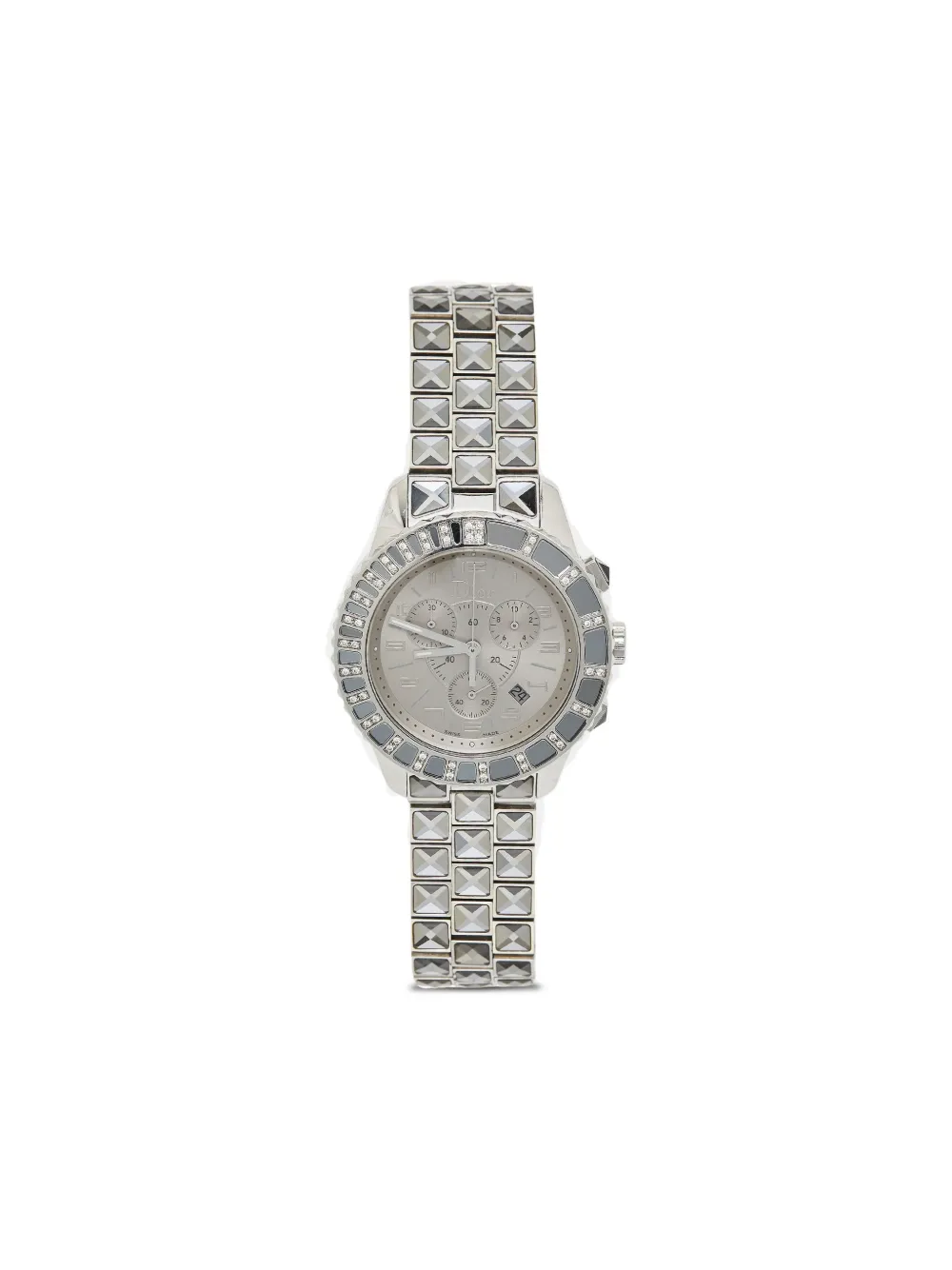 Christian Dior Pre-Owned pre-owned Diamond Christal 36mm - グレー Christian Dior Pre-Owned pre-owned Diamond Christal 36mm - グレー