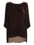 Bianco Levrin velvet boxy shirt - Brown